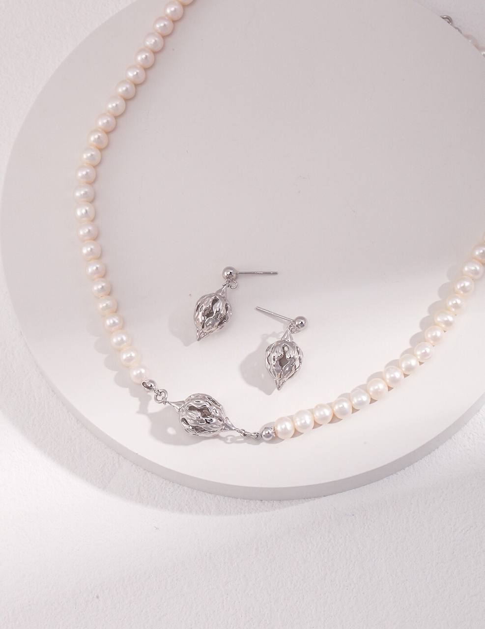 Nature's Blossom Collection - Sterling Silver Pearl Necklace