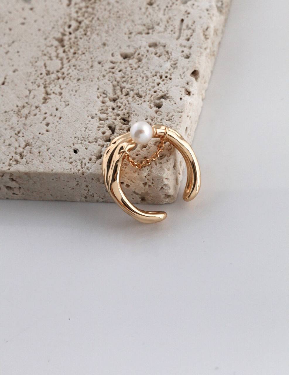 Flowing Sterling Silver Pearl Ring