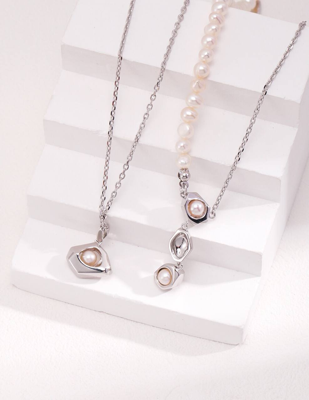 Perlenkette aus Sterlingsilber