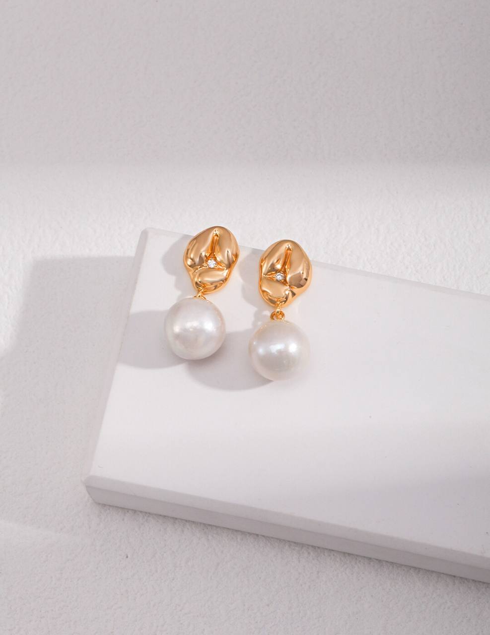 Boucles d'oreilles perles en argent sterling avec zircone
