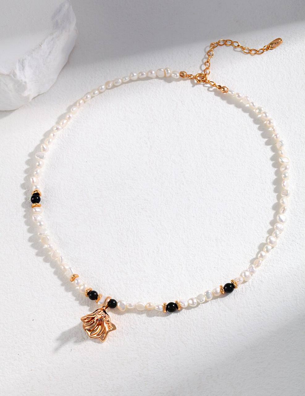 Dance Series - Agate Sterling Silver Pearl Necklace