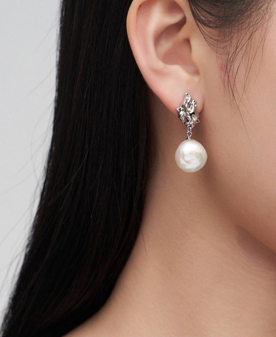 Boucles d'oreilles en argent sterling et perles baroques