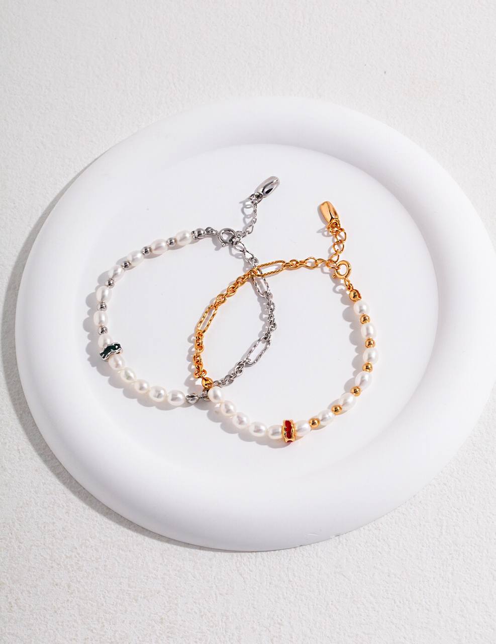 Collection Drip Glaze – Bracelet de perles en argent sterling